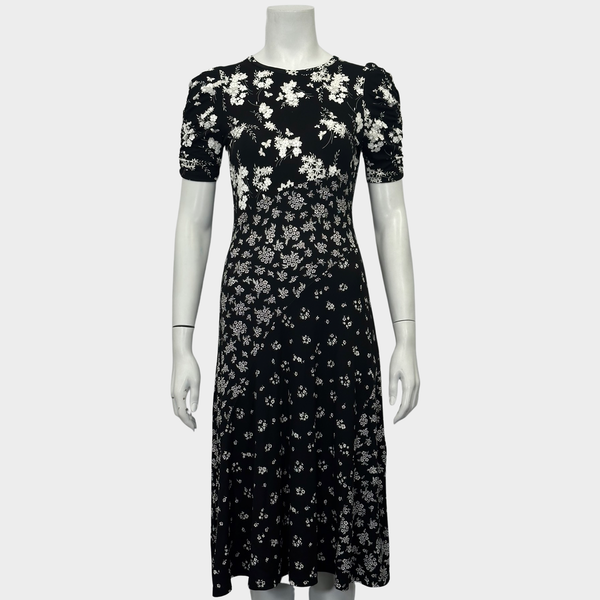 MICHAEL KORS black and white flower print short sleeve dress Loop Generation