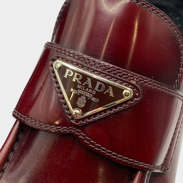 Prada burgundy discount loafers