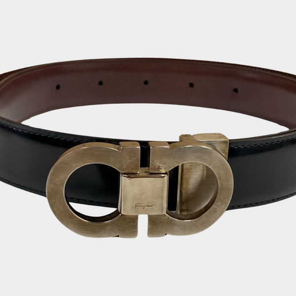 Ferragamo brown hotsell leather belt