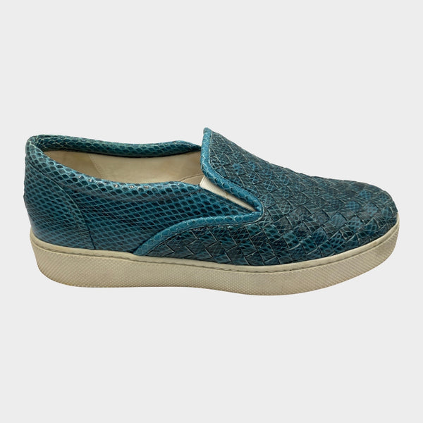 Light blue best sale slip on sneakers