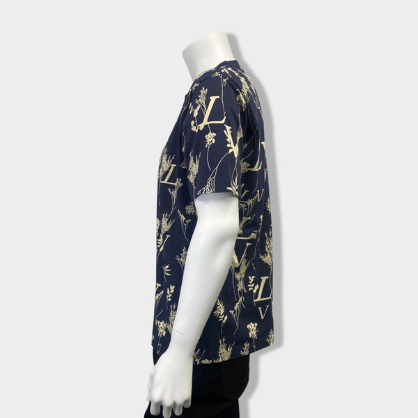 Louis Vuitton - LV Leaf Print Silk Long Sleeve Men Shirt Dark Grey XXL