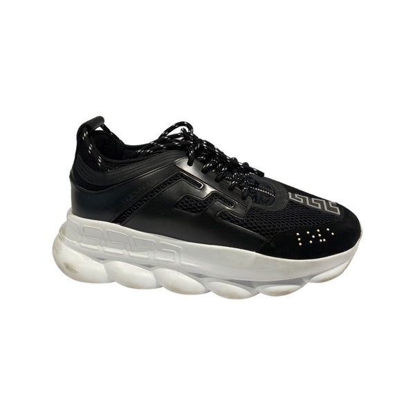 Versace chain reaction black and white platform trainers – Loop Generation