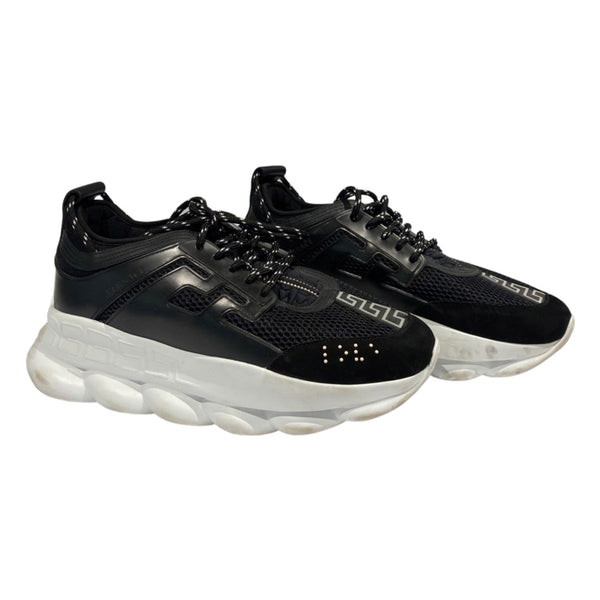 Versace chain reaction black and white platform trainers – Loop Generation