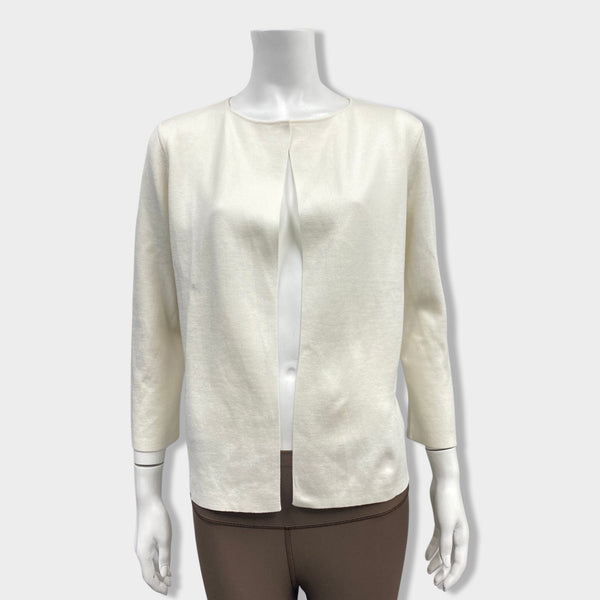 Loro Piana women's ecru silk and cotton buttonless cardigan – Loop  Generation