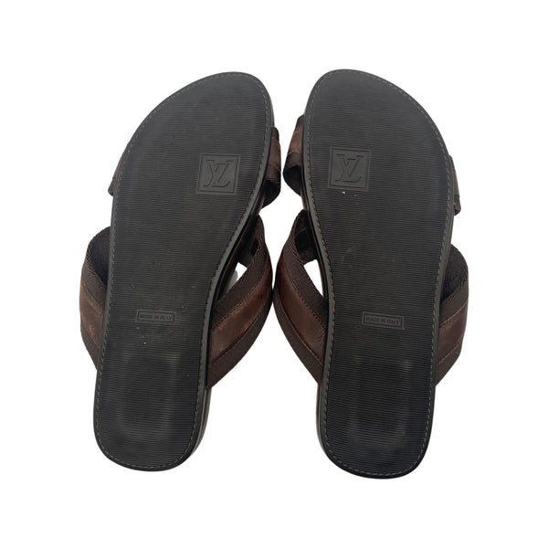 Leather sandals Louis Vuitton Brown size 7 UK in Leather - 19824100