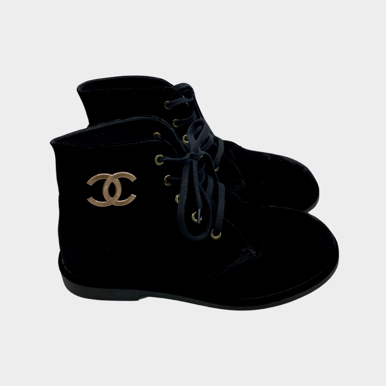 Chanel velvet store ankle boots