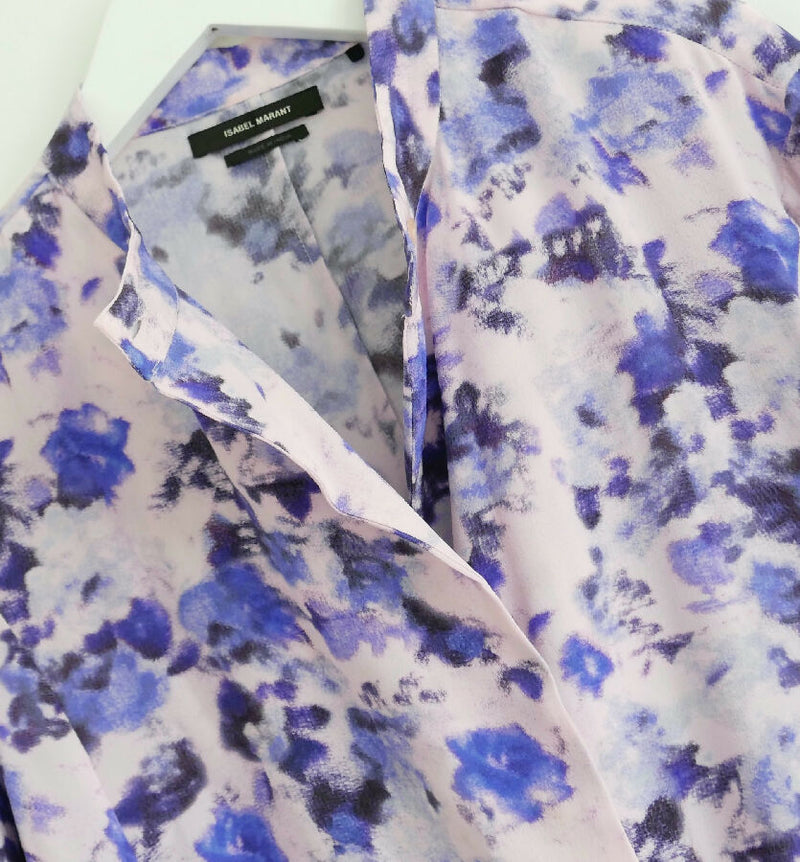 Isabel Marant women's purple Fidaje floral print silk blouse