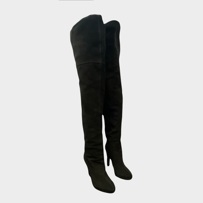 Giuseppe Zanotti women's black suede knee high boots