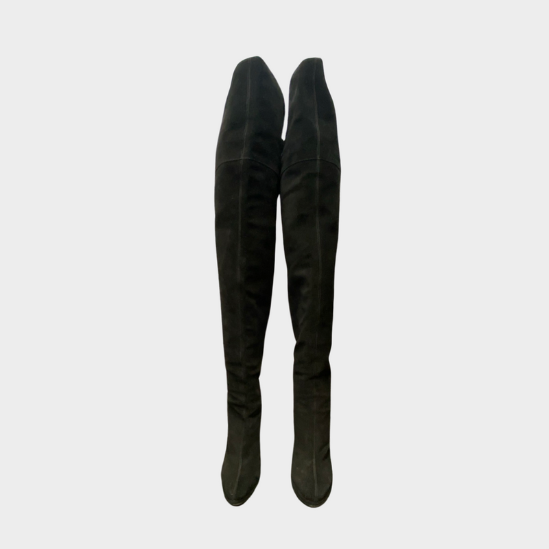 Giuseppe Zanotti women's black suede knee high boots