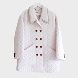 Fendi women's SS20 pastel pink silk quilted jacket