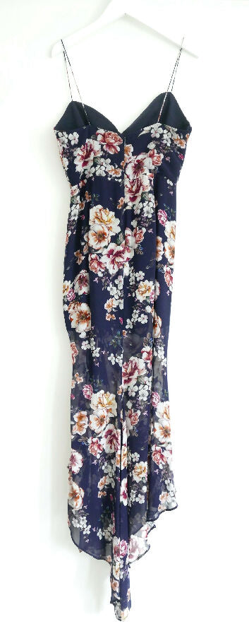 Nicholas women's navy floral ruched dress