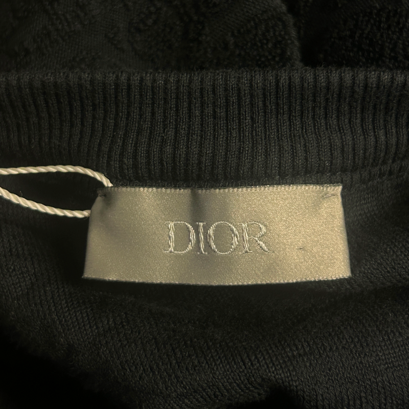 Dior men's navy cotton oblique monogram print t-shirt