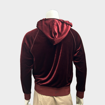 Burgundy velour hoodie mens best sale