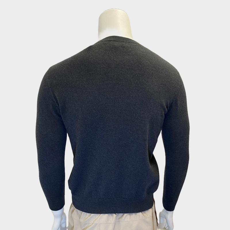 Brunello Cucinelli men's grey cashmere jumper