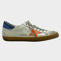 Golden Goose men's blue and orange star trainers