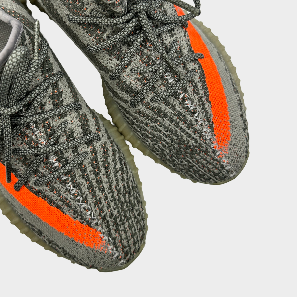 YEEZY BOOST 350 neon orange and grey trainers Loop Generation