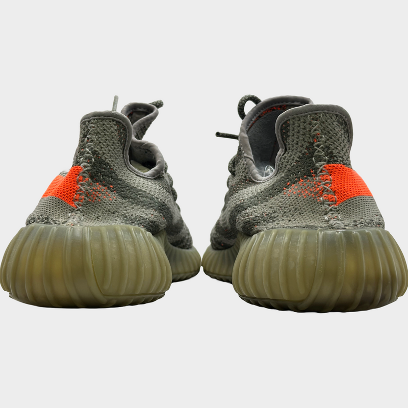 YEEZY BOOST 350 neon orange and grey trainers