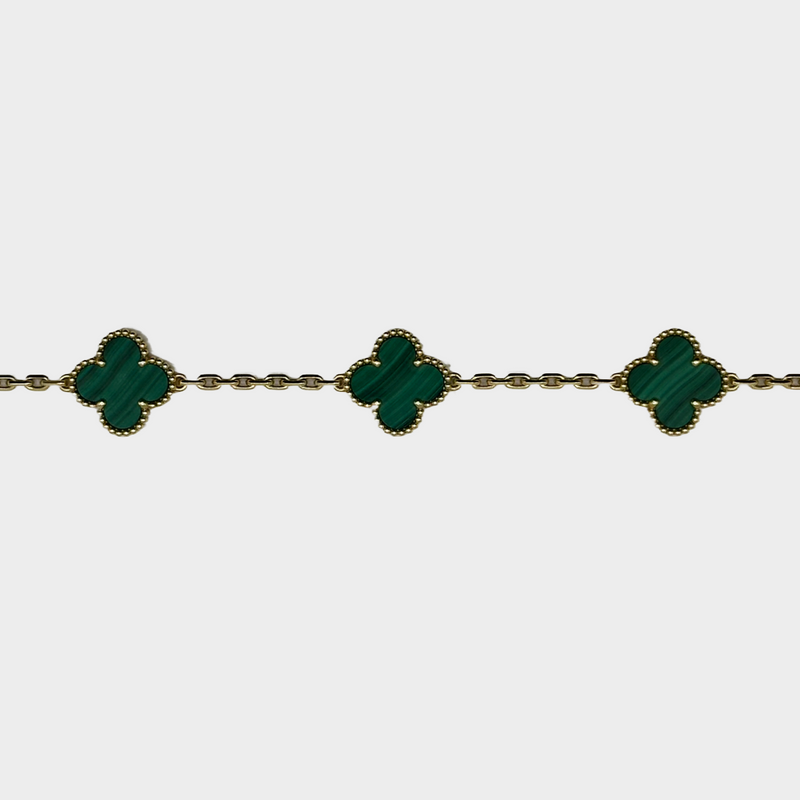 Van Cleef & Arpels 18K yellow gold and Malachite Magic Alhambra bracelet