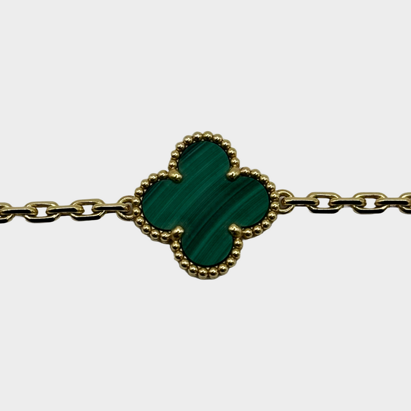 Van Cleef & Arpels 18K yellow gold and Malachite Magic Alhambra bracelet