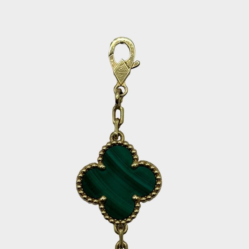 Van Cleef & Arpels 18K yellow gold and Malachite Magic Alhambra bracelet