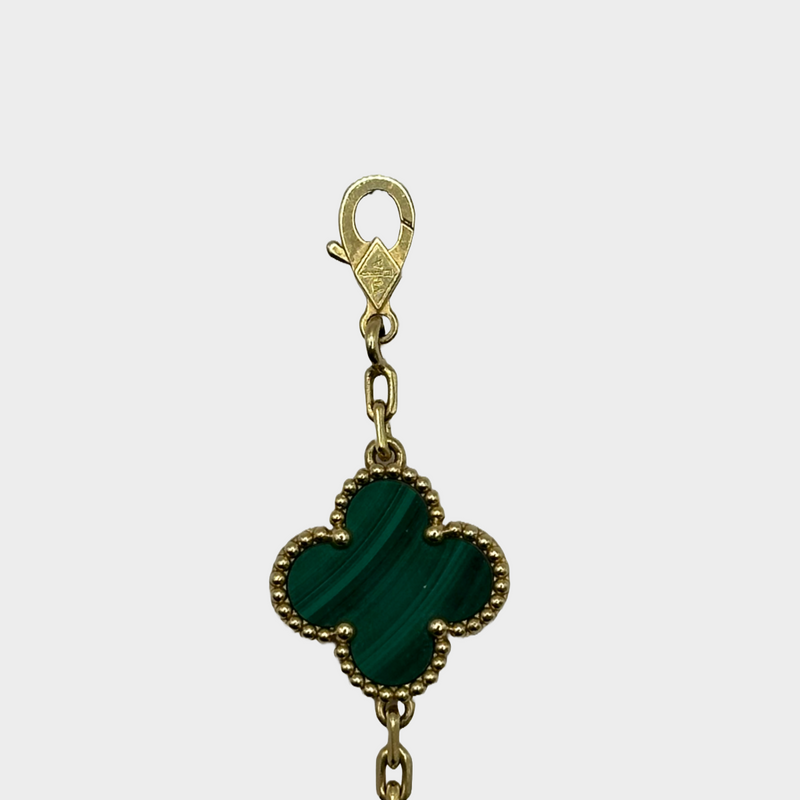 Van Cleef & Arpels 18K yellow gold and Malachite Magic Alhambra bracelet