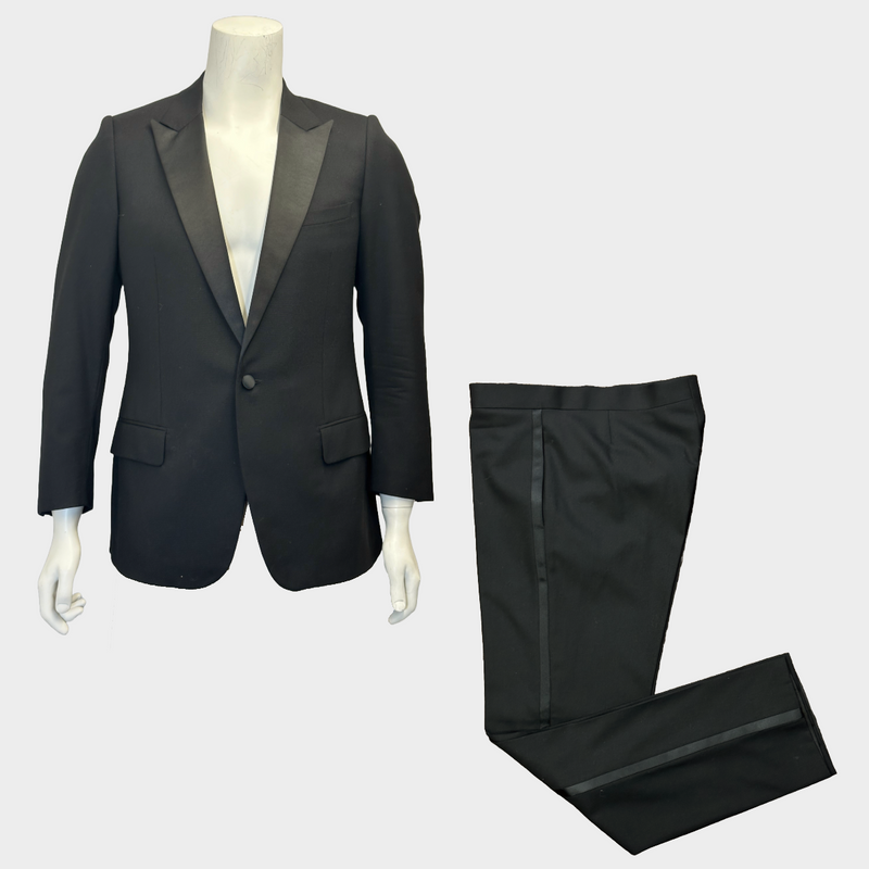 Dior men's black wool suit set of blazer and trousers