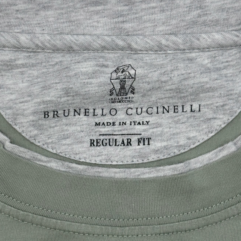 Brunello Cucinelli men's light green cotton t-shirt