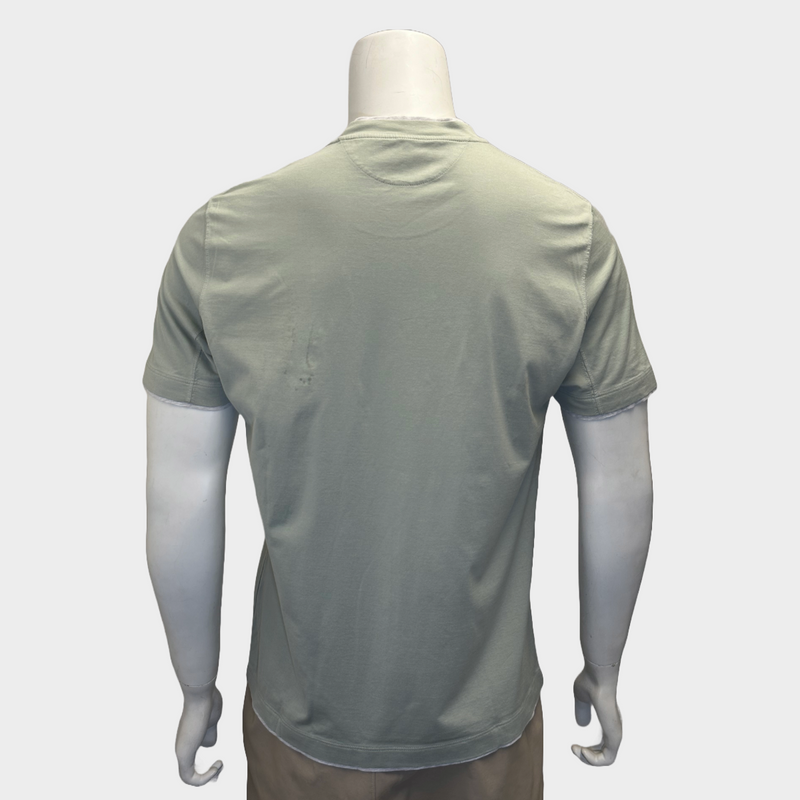 Brunello Cucinelli men's light green cotton t-shirt