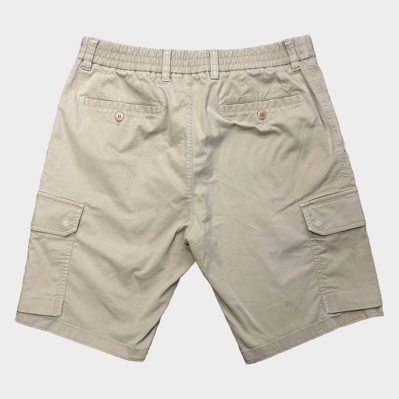 Brioni men's beige cotton cargo shorts