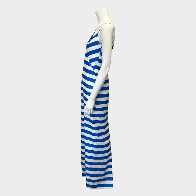 Emilia Wickstead white and blue striped FAITH maxi dress