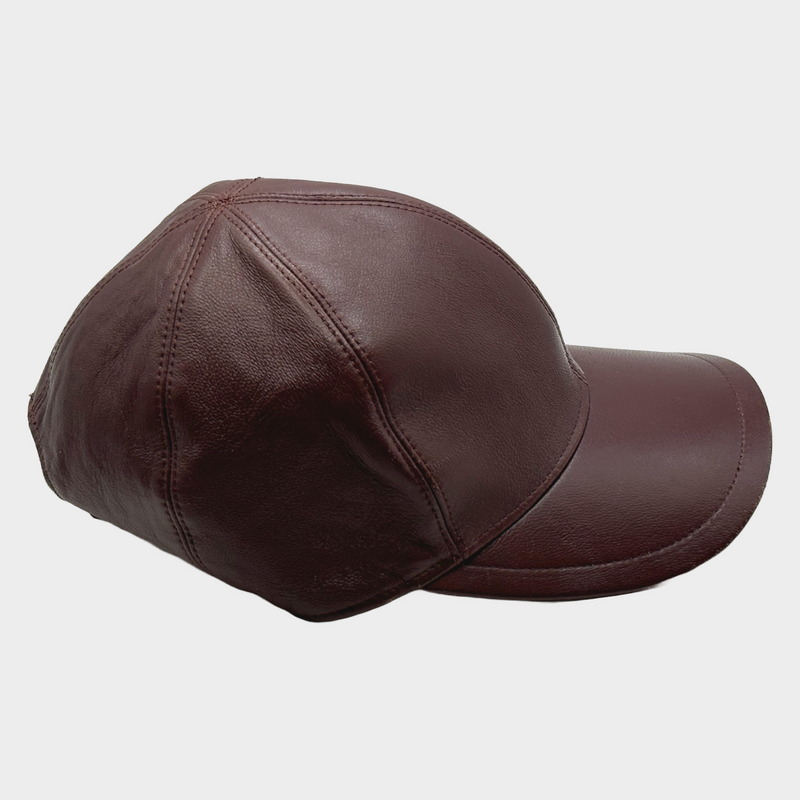 Borsalino men's burgundy leather cap