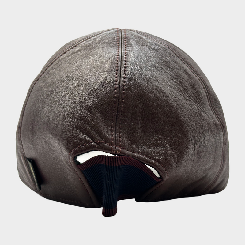 Borsalino men's burgundy leather cap