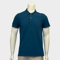 Tom Ford men's blue cotton short sleeved polo shirt