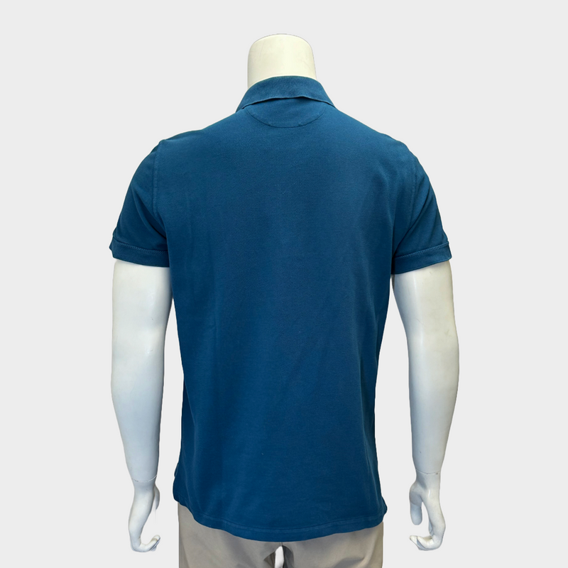 Tom Ford men's blue cotton short sleeved polo shirt