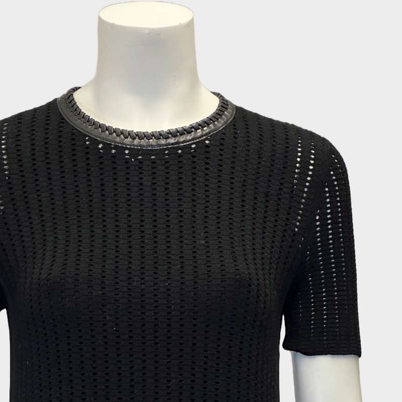 Louis Vuitton black knitted perforated effect dress