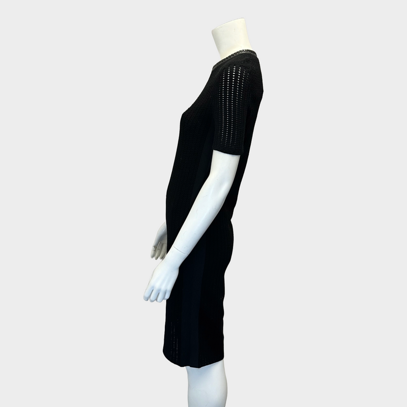 Louis Vuitton black knitted perforated effect dress