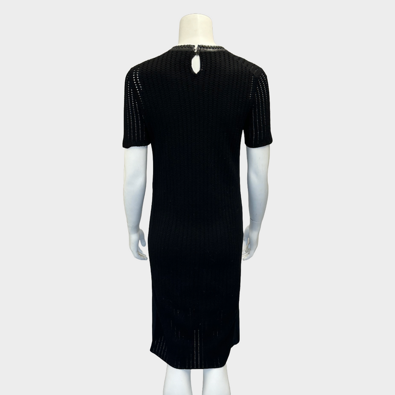 Louis Vuitton black knitted perforated effect dress