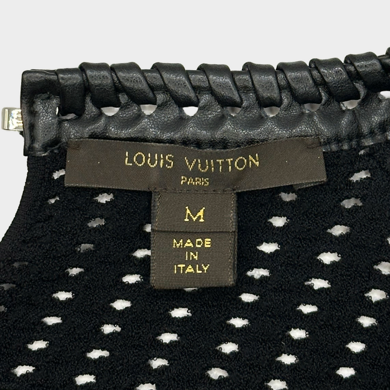 Louis Vuitton black knitted perforated effect dress