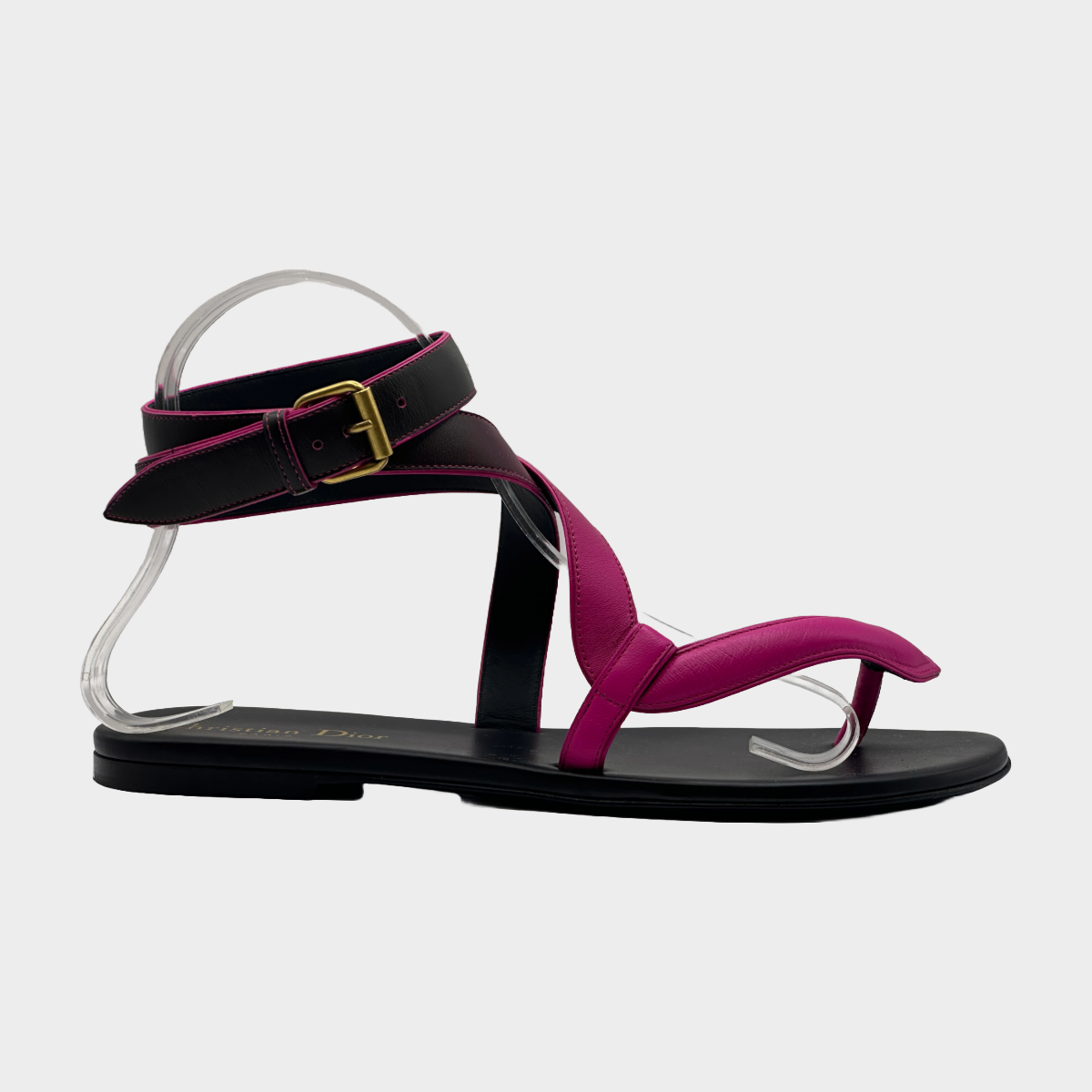 Christian Dior black and pink leather Poison-D Thong sandals – Loop  Generation