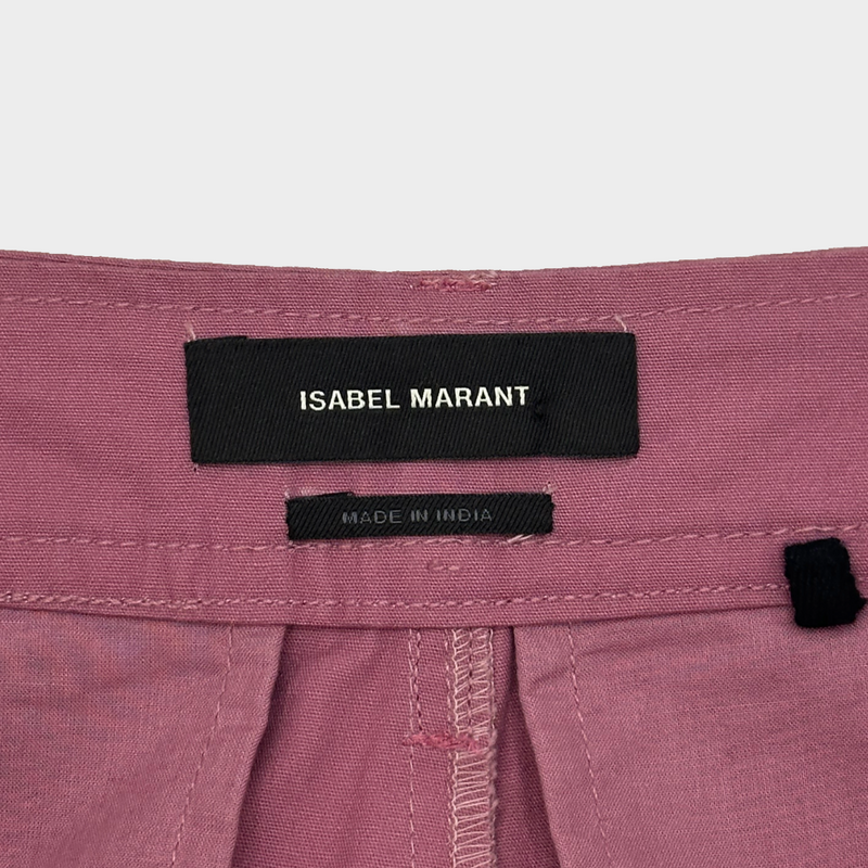 Isabel Marant women's pink cotton high-waisted trousers