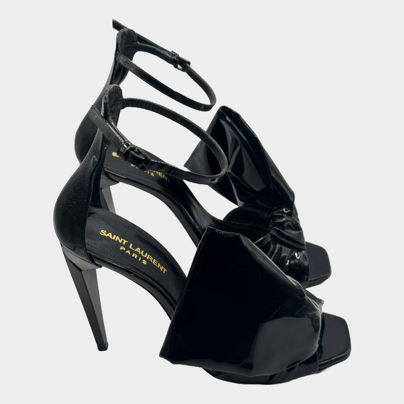 Saint Laurent black patent leather Freja Bow heels