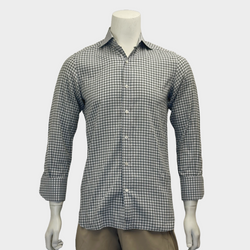 Tom ford men's black and white checkered cotton shirt