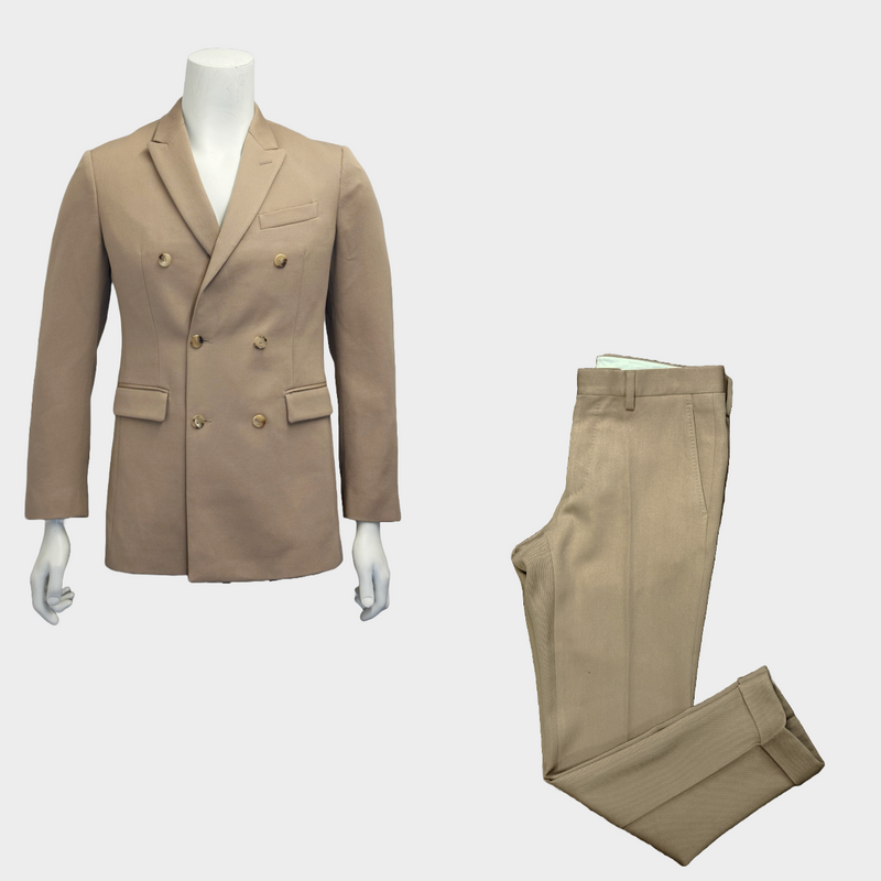 Calvin Klein men's beige wool suit set of jacket and trousers