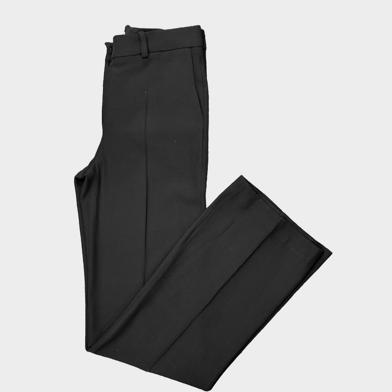 JOSEPH women's black viscose/wool wide-leg trousers