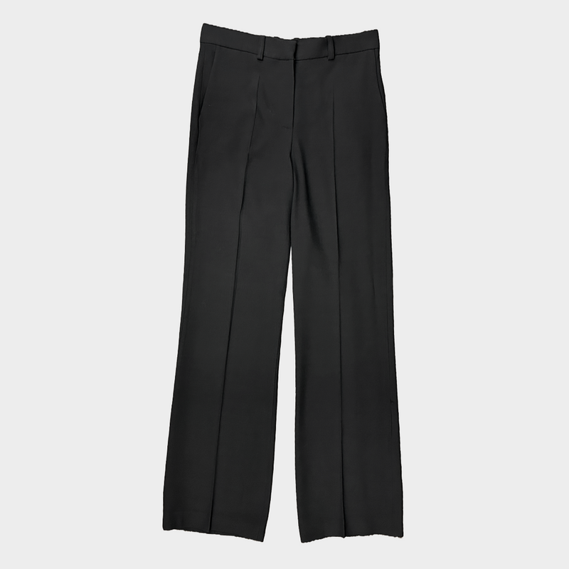 JOSEPH women's black viscose/wool wide-leg trousers