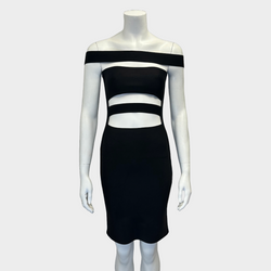 Balmain black knitted striped sleeveless dress