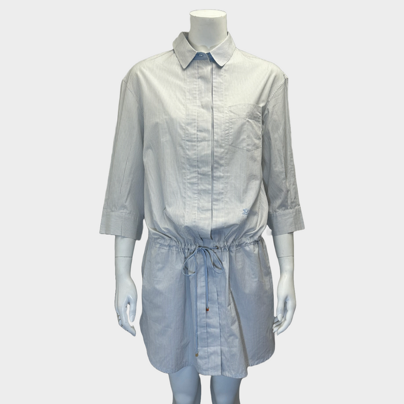 Louis Vuitton blue and white striped cotton oversized shirt dress