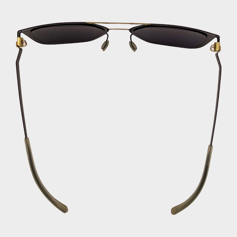 Mykita men's black metal aviator sunglasses with rubber sides