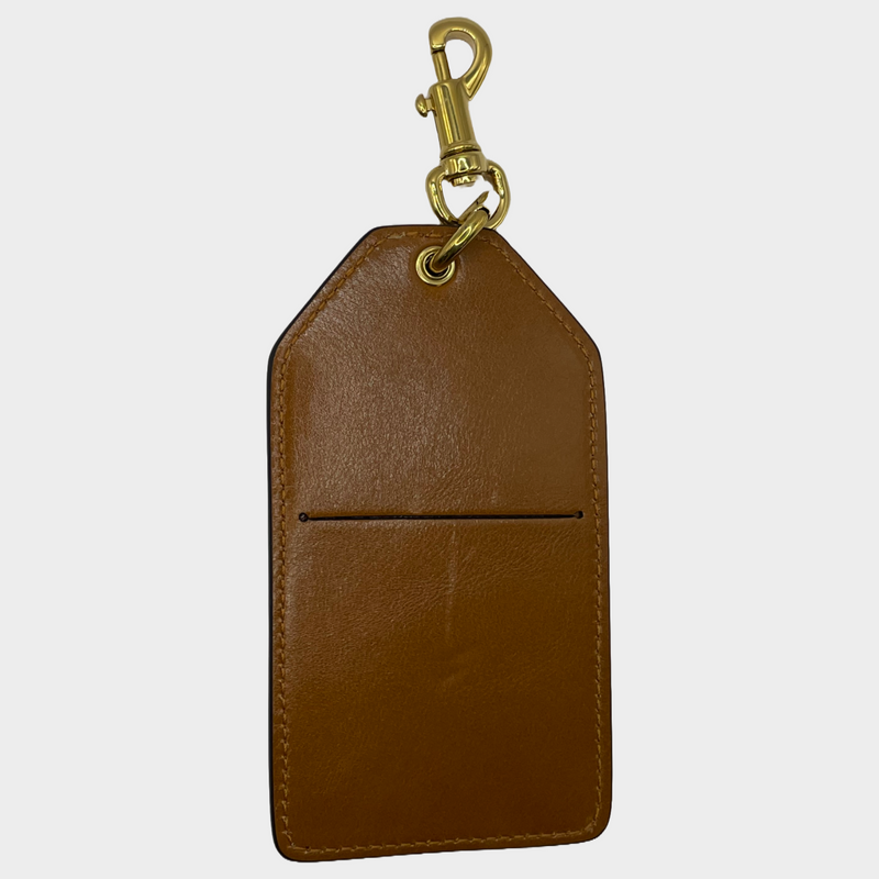 Chloe brown leather and gold metal banana pendant bag charm