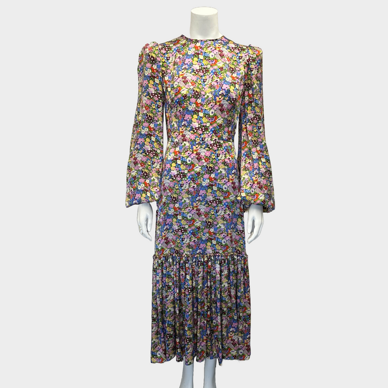 The Vampire's Wife multicoloured floral print silk shoulder pad maxi dress